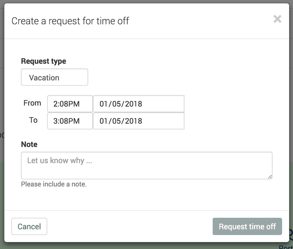 Create requests off easily